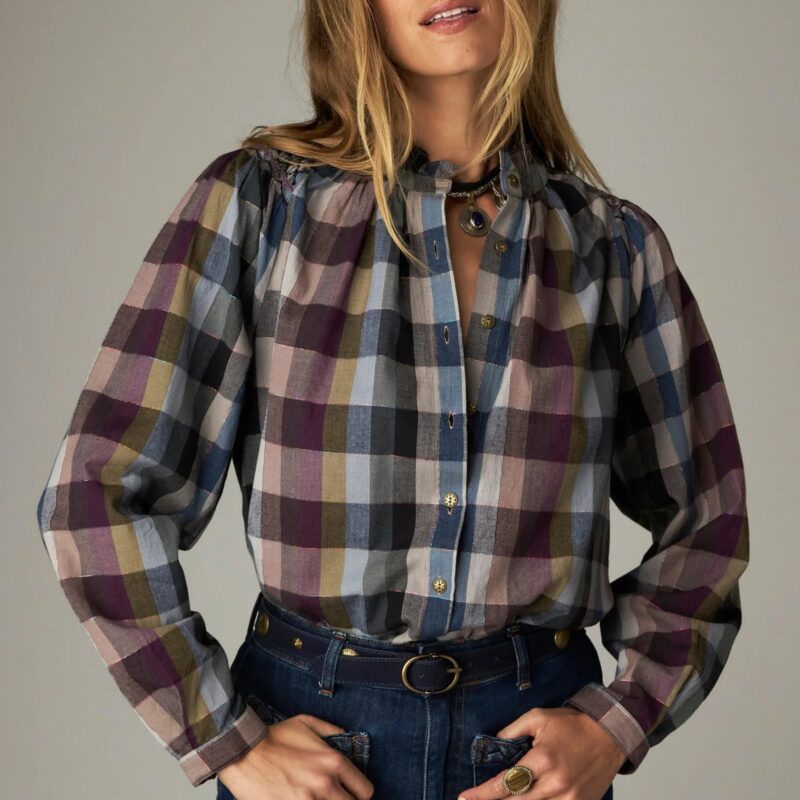 OI26 MARY blusa cuadros